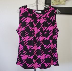 CALVIN KLEIN pleated neckline blouse